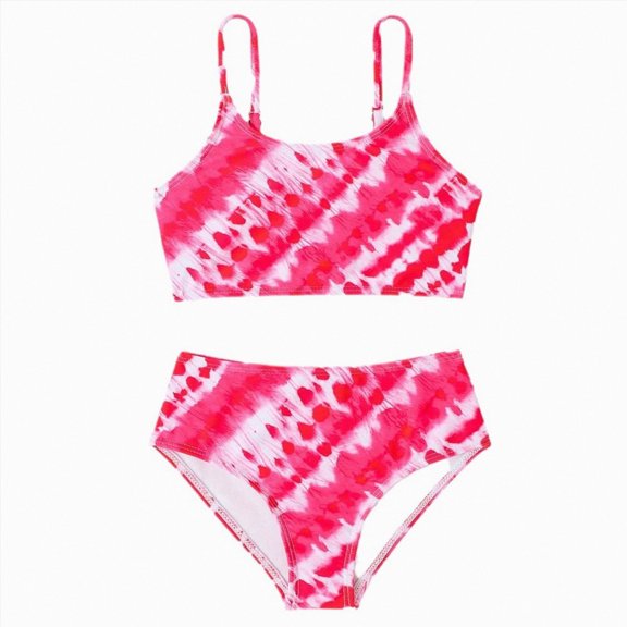 Ymyiu Little Girl Swimsuit Toddler Infant Baby Girls Swimsuit Bikini Two Pieces Bathing Suit Summer Beach Outfits Set 3T 4T (Hot Pink,3-4 Years)