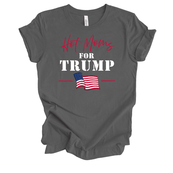 Trenz Shirt Company Womens Funny Hot Moms For Trump 2024 Short Sleeve T-Shirt-Asphalt-Small