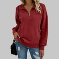 thumbnail image 4 of XFLWAM Women's Half Zip Sweatshirt Casual Collared Long Sleeve Pullover Tops Lightweight Sweatshirts Fall Outfits, 4 of 9
