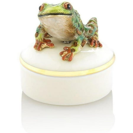 Jay Strongwater - Round Porcelain Box - Mac Frog