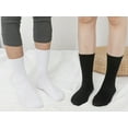thumbnail image 2 of 5-Pack Woman White Big and Tall Cushioned Crew Reinforced Heel Cotton-Rich Knit Athletic Socks, 2 of 3