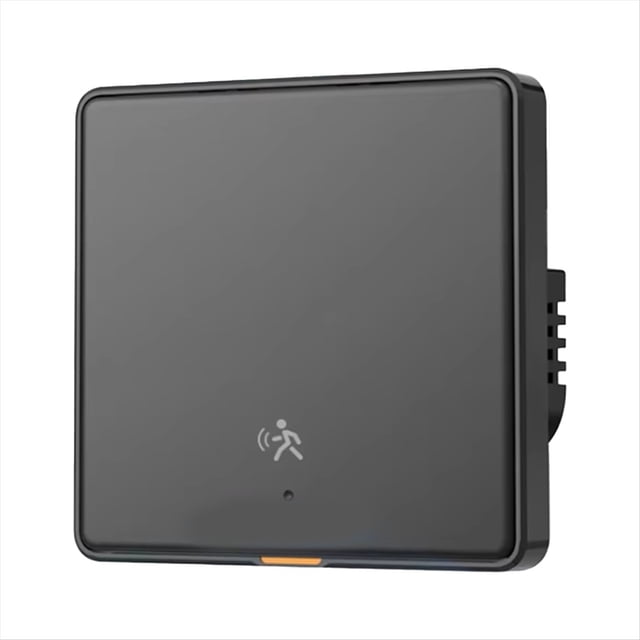 Tuya ZigBee 3.0 Smart Light Switch with 6M Radar Human Motion Detection Alarm Sensor No/Need Neutral Wire Switch Black,1 * Switch Panel,Black