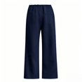 thumbnail image 4 of DLIDG Wide Leg Sweatpants for Women Drawstring High Waisted Sweatpants Plus Size Casual Loose Baggy Pants Comfy Soft Palazzo Pants Fleece Lined Lounge Workout Trousers with Pockets Navy Xl, 4 of 6