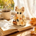 thumbnail image 6 of 3PCS Halloween Lighted Vintage Patchwork Ghost Decorations, Light Up Ghost with Pumpkin Lantern Halloween Decor, LED Ghost Figurine, Halloween Decorations for Home Office Tiered Tray, 6 of 8