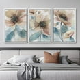 thumbnail image 2 of IDEA4WALL Framed Canvas Print Wall Art Set of 3 Blue Tree Landscape Nature Wilderness Watercolor Floral Modern Art Boho Abstract Decorative Rustic Chic Artwork for Home Decor - White 24"x36"x3, 2 of 5