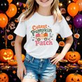 thumbnail image 2 of IWRICH Girls Cutest Pumpkins in the Patch T-Shirt Halloween Short Sleeve Crew Neck Tees,Size 2-13 Years White 160, 2 of 4