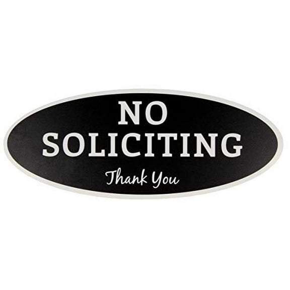 No Soliciting Sign ? Digitally Printed Indoor/Outdoor Sign ? Durable UV and Weather Resistant (Small - 2" x 5", Black with White Letters)