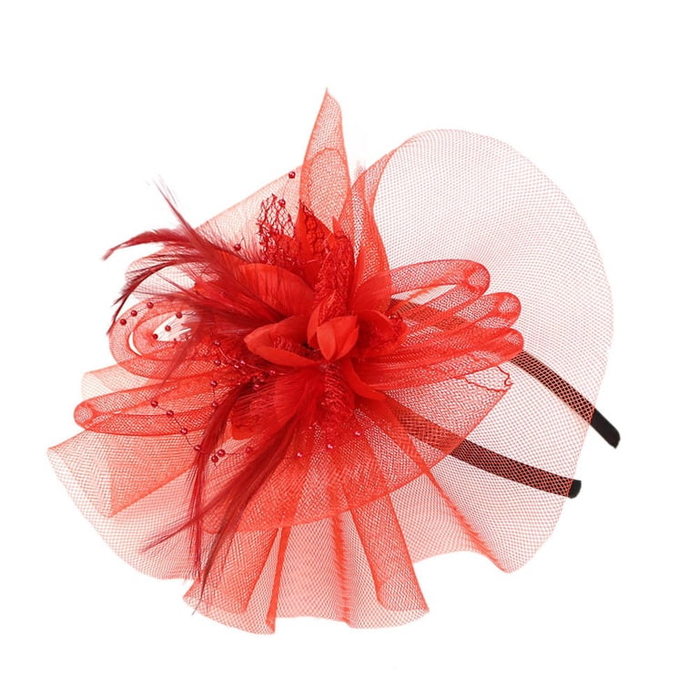 Fascinator Hat with Clip Headband and Short Lace Bowknot Gloves 2 Piece Set 81PLS9GKu7L._AC_UY1000_.jpg main image 2