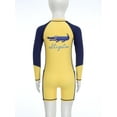 thumbnail image 6 of YONGHS Kids Boys Shark Upf 50+ One Piece Boyleg Swimsuits Long Sleeve Rash Guard Wetsuits Yellow 13-14, 6 of 7