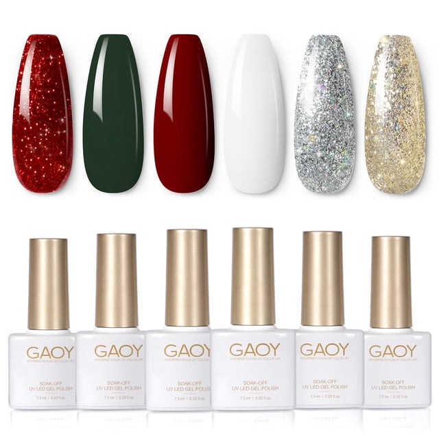 Esmalte de uñas GAOY Christmas Gel Set, 6 colores, 7,3 ml
