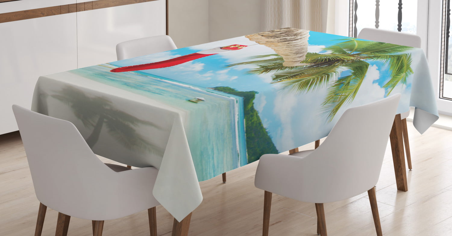 Palm Beach Tablecloth Ambesonne 3 Sizes Rectangular Table Cover Decor 