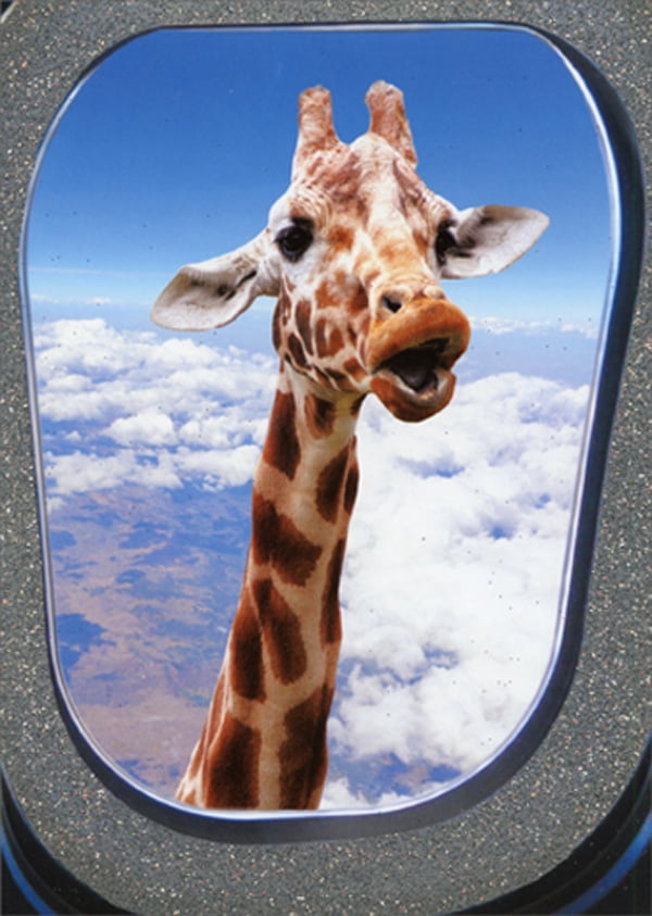 Portal Publications Giraffe Looking at Airplane Window Funny / Humorous