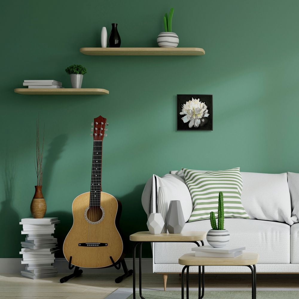 Stupell Industries Flower Bloom White Green Painting Framed Wall Art by Third and Wall