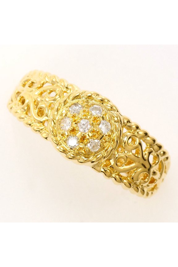 Pre-Owned 18K (18-karat) Yellow Gold Ring with 0.15ct Diamond, Certificate of Authenticity,...