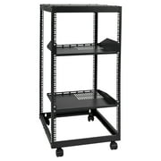 SKYSHALO 20U 4-Post Open Frame Server Rack with Network Enclosure, Adjustable from 15'' to 40''
