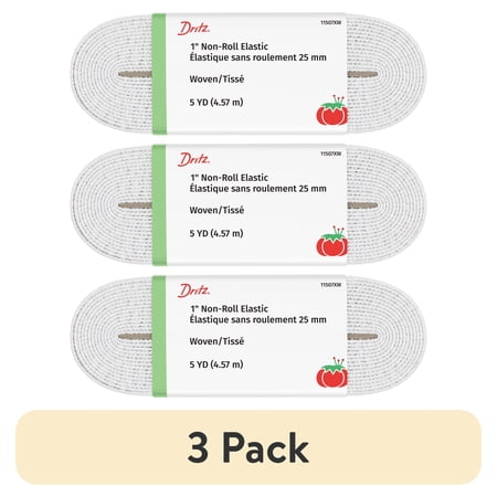 (3 pack) Dritz 1" Sewing & Crafting Non-Roll Elastic White 2.5 Yards