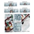 Christmas Tree Snowman Gift on Farm Truck Window Treatment Panel for