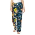 thumbnail image 2 of Lsque Blue Floral Print Women's Pajama Pants, Lounge Pant - Comfortable Home Wear,Elastic Waistband, Stylish Design-Medium, 2 of 9