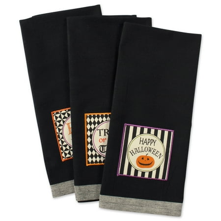 

Set of 3 Black and Gray Halloweeen Themed Rectangular Dishtowel 28