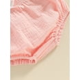 thumbnail image 6 of Biezeib Baby Girl Shorts Outfit Solid Color Fly Sleeve Round Neck T-Shirt with Shorts 2 Pcs Summer Clothes, 6 of 6