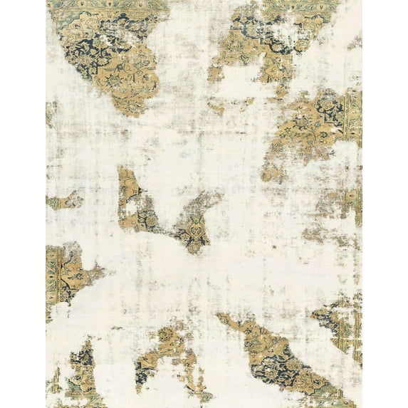 Ahgly Company Indoor Rectangle Abstract Champagne Beige Abstract Area Rugs, 7' x 9'