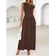 thumbnail image 3 of Vestido largo ZESICA Summer 2025 con un solo hombro marrón para mujer, 3 of 6