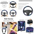 thumbnail image 5 of Yuyamidu Wolf Car Seat Cover Full Set Starry Sky Automotive Steering Wheel Covers Auto Seatbelt Pads Coaster Trash Can Air Vent Holder Rear View Mirror Cover Car Coasters Keychain 15 Packs, 5 of 7