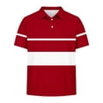 thumbnail image 5 of akafmk Boys School Uniform Shirts Short Sleeve Athletic Shirt Collared Striped Activewear Casual Summer Tops, 5-15Y, 5 of 7