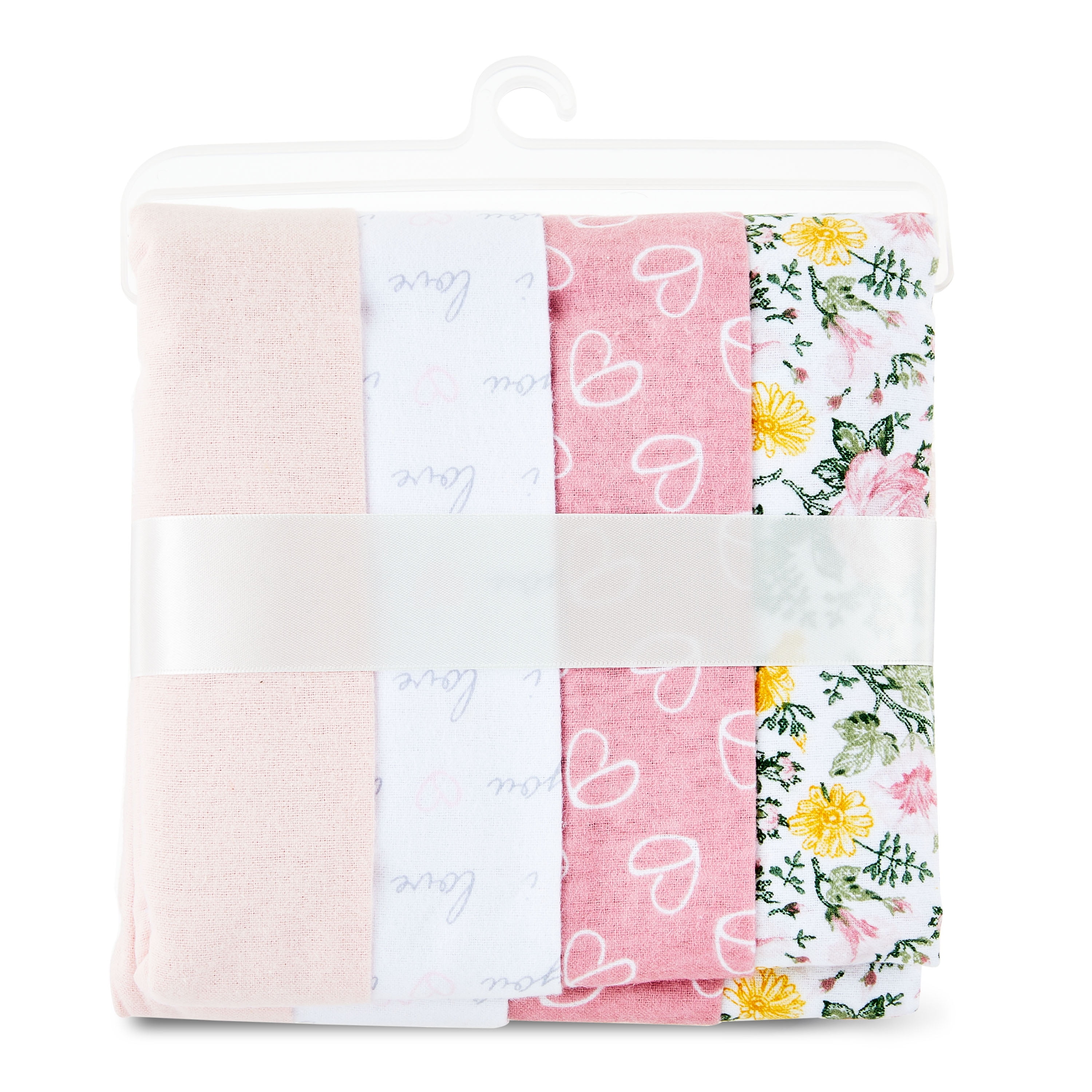 Parent s Choice 4 Piece Cotton Flannel Baby Blankets 30 x30