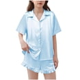 thumbnail image 1 of Ensemble pour Enfants Manches Courtes Col Rond Haut Shorts Taille Moyenne Décontracté, 1 of 6