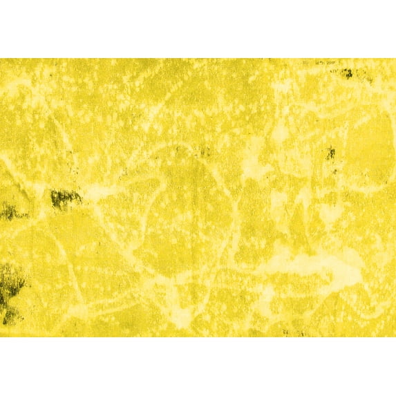 Ahgly Company Indoor Rectangle Abstract Yellow Modern Area Rugs, 7' x 9'