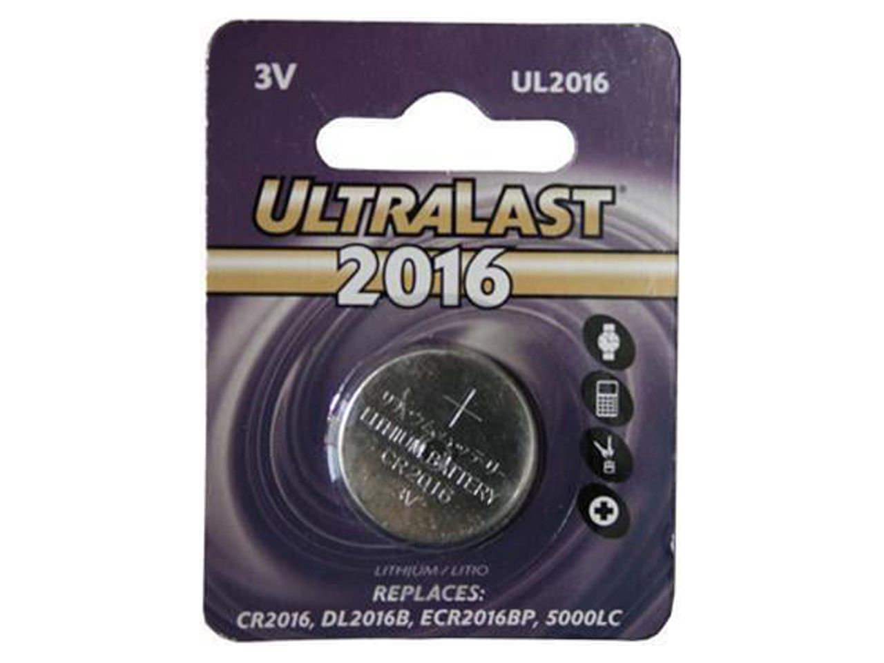 Ultralast(R) UL2016 UL2016 CR2016 Lithium Coin Cell Battery