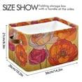 thumbnail image 4 of Yayeee 2 Pack Canvas Storage Basket with Handles for Shelves Fabric Bins Closet Organizer, Orange Abstract Floral, 4 of 8