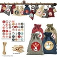 thumbnail image 6 of JINSIJU Christmas Tree Pendant 24 Countdown Linen Gift Bag DIY Clips Stickers for Gift, 6 of 6