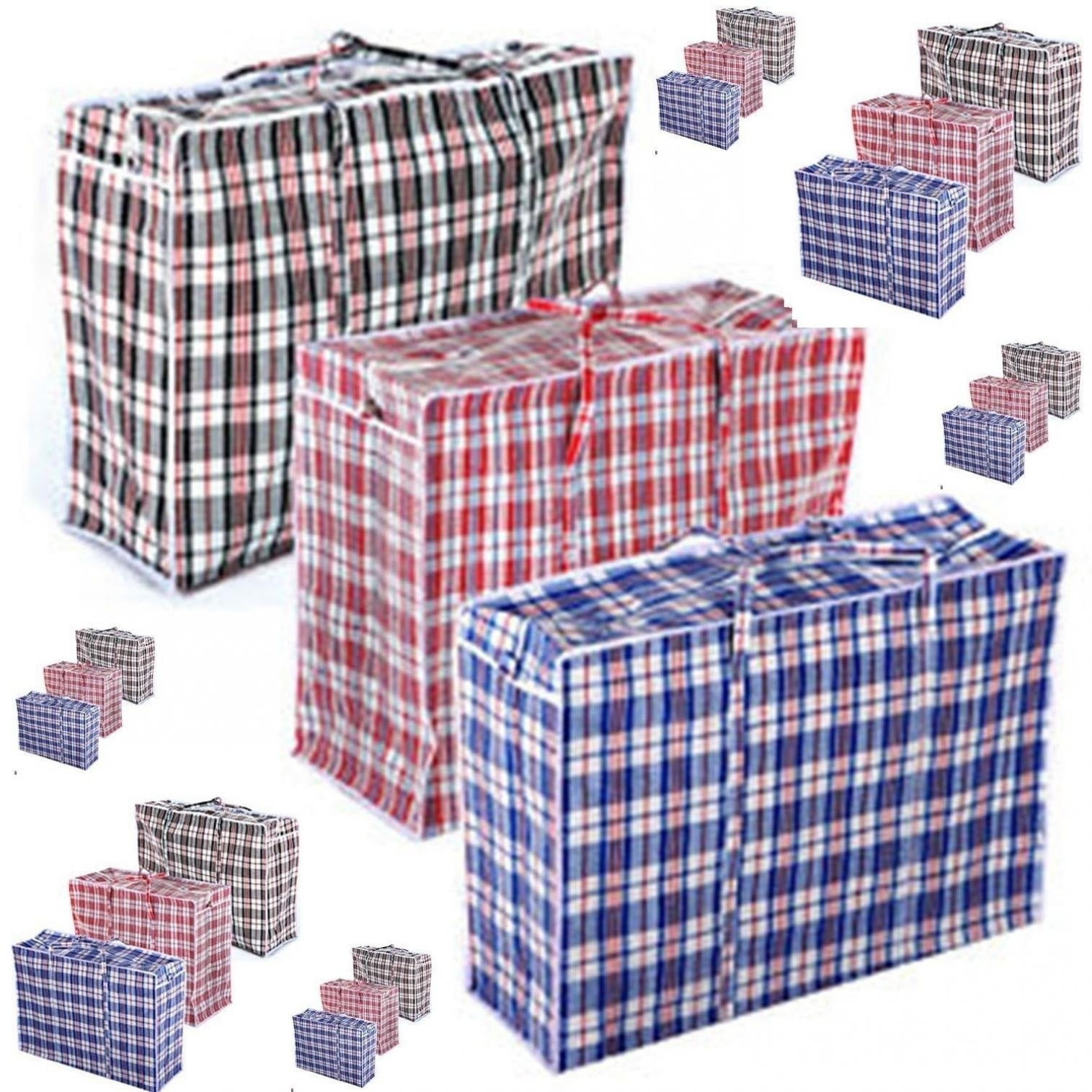 Jumbo Laundry Bags Zipped Reusable Large Strong Shopping / Storage Bag