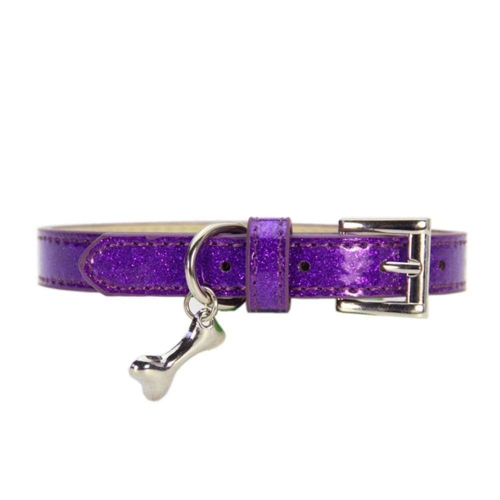 Reflective Leather Dog Collar. with Alloy Buckle Heavy Duty Waterproof