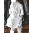 thumbnail image 5 of Men's 3/4 Sleeve Solid Color Cardigan Cloak Summer Holiday Casual Thin Midi Kimonos, 5 of 5