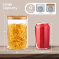 thumbnail image 2 of Glass jars with bamboo lids, glass food storage containers with airtight lids, round airtight food storage jars for grains, pasta, flour, sugar, best for kitchen storage, 2 of 6