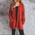 thumbnail image 2 of Aboser Cable Knit Cardigan Sweaters for Women Trendy Open Front Duster Casual Button Down Long Sweater Coats Slouchy Cardigans with Pockets, 2 of 7
