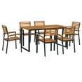 thumbnail image 5 of vidaXL Patio Dining Set Outdoor Table and Chair Solid Wood Acacia and Metal, 5 of 52