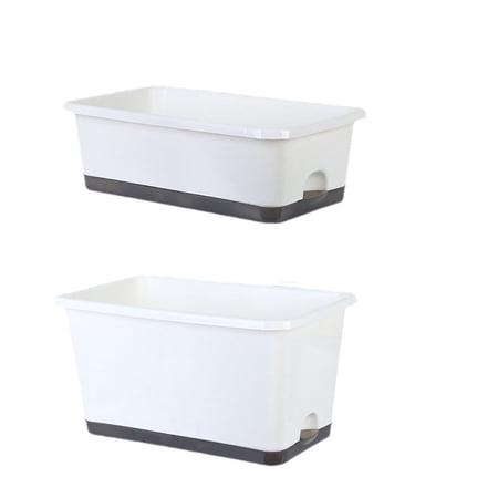 GUIYONG 2pcs Rectangular Planter Box For Windowsill Balcony And Garden Planter For Growing Vegetables And Flowers Outdoor Flower Pot With Drainage Holes