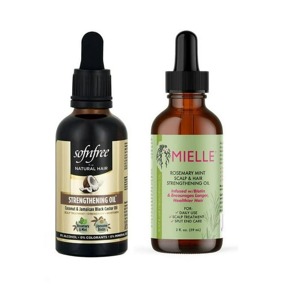 Mielle Organics Rosemary Mint Scalp & Hair Strengthening Oil with bonus Sofnfree Strengthening Oil