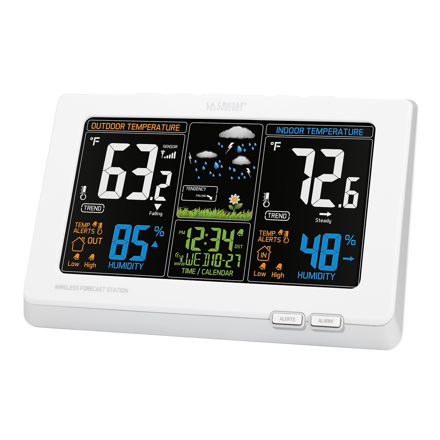 La Crosse Technology Stazione Meteorologica Wireless Orizzontale A Colori Con Sensore Remoto E Previsioni Animate