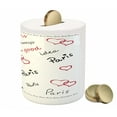 thumbnail image 3 of Eiffel Tower Piggy Bank, Eiffel Tower Paris is Always an Idea Tourism Locations Love, Ceramic Coin Bank Money Box for Cash Saving, 3.6" X 3.2", White and Black, by Ambesonne, 3 of 4