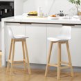 thumbnail image 2 of HOMCOM Tabourets de Bar Lot de 2, Chaises de Bar Rembourrées en Cuir PU avec Dossiers, 2 of 10