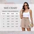 thumbnail image 2 of TEMOFON Summer Shorts for Women Elastic Waist Casual Shorts with Pocket Lounge Solid Color Khaki Pleated L, 2 of 8