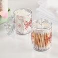 thumbnail image 5 of Christmas Pink Bows and Pink Snowflakes Translucent Plastic Cans Storage Canisters with Lid Set of 4, 5 of 7