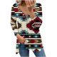 thumbnail image 1 of Tops Para Mujer Camisas de Manga Larga Moda de Otoño Blusa Con Estampado de Cuello en V Cremallera Otoño Causal Pullover Odeerbi  ODB148402, 1 of 5