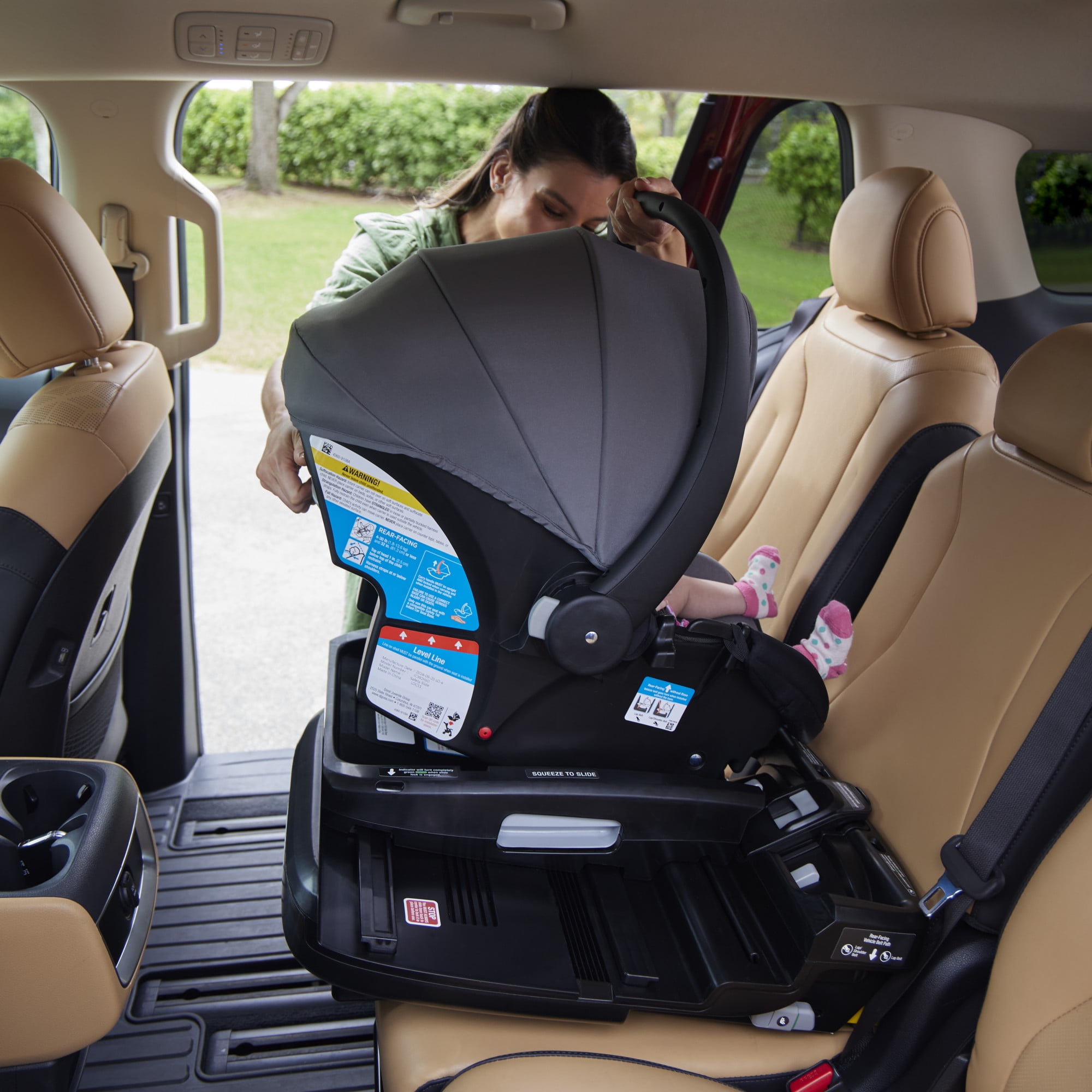 Safety 1ˢ onBoard Slide Infant Car Seat Featuring SafetySlide Base, Dusty Slate, Unisex