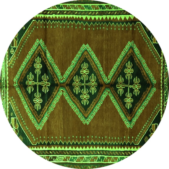 Ahgly Company Indoor Round Persian Green Traditional Area Rugs, 5' Round